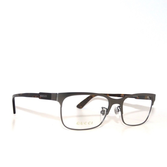 Gucci GG0494OJ 0494 002 56 Ruthenium Havana Titanium Eyeglasses 0494OJ - Picture 3 of 5
